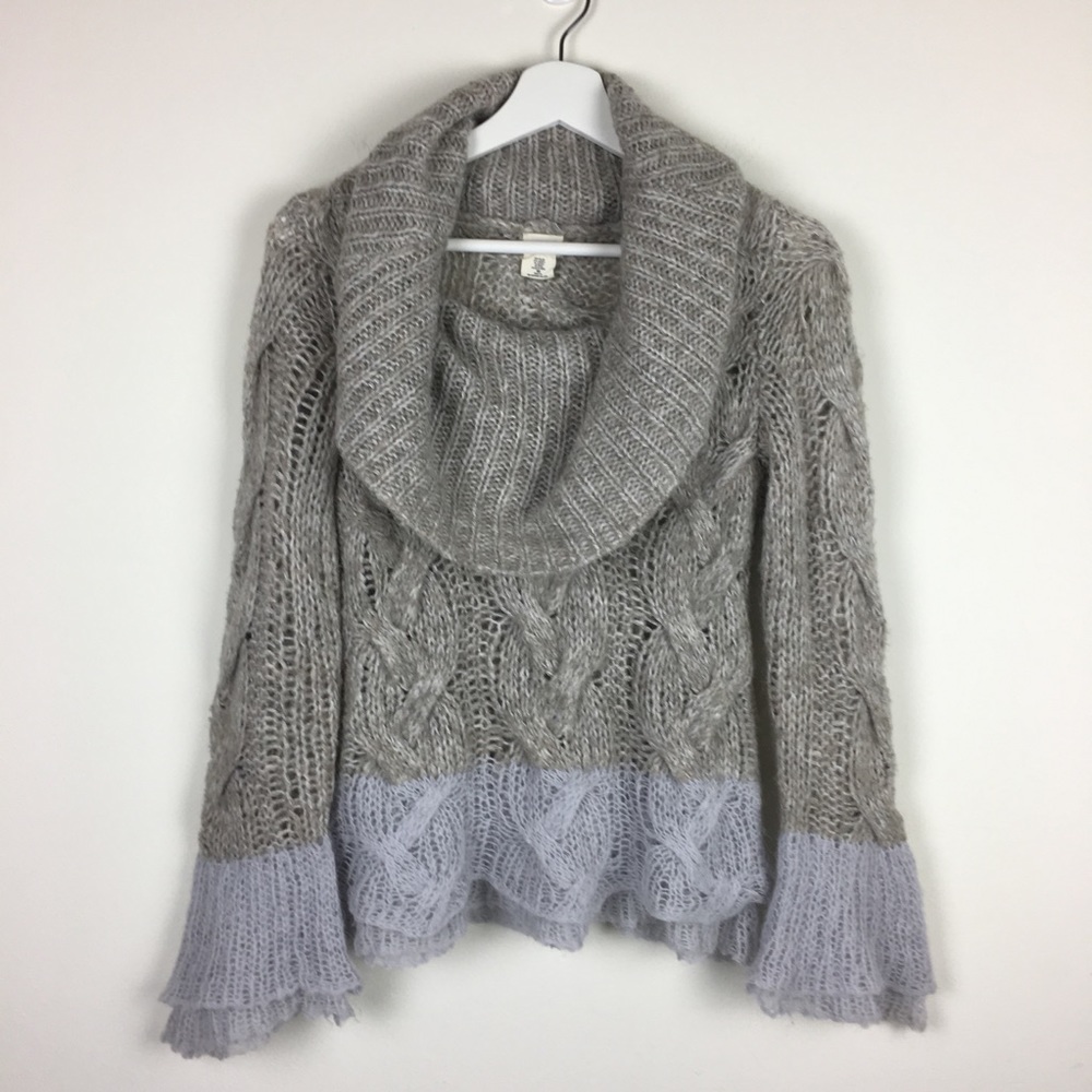 Anthropologie Sleeping in Snow Cowl Knit Sweater - Picture 1 of 8